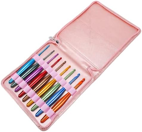 Irfora Colorful Crochet Hook Set 9 Pcs Ergonomic Non Slip Aluminum Needles for Knitting and Crocheting - 4