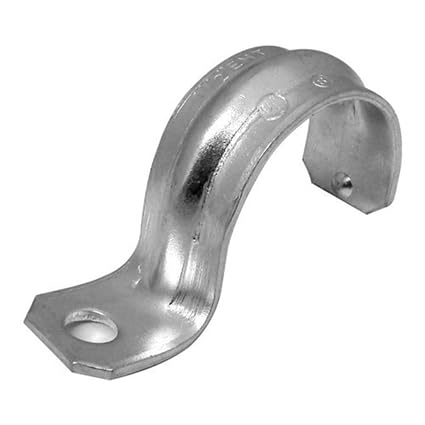 Morris Products EMT Pipe Strap 1 Hole 1-1/4 Inch - Secures EMT Conduit - Zinc-Plated Steel - Reinforced Rib, Hole Snap-On Installation - 125 Pack