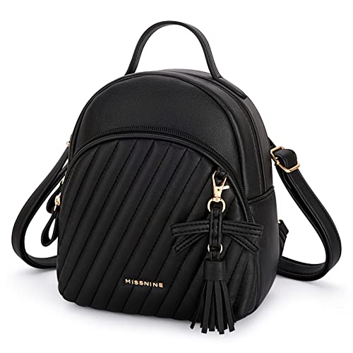 Missnine Damen Rucksack Klein Pu Leder Schultaschen Mini Rucksack Wasserdichte Rucksackhandtaschen Tagesrucksack für Mädchen Cover