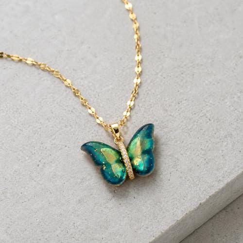 MEENAZ Butterfly Pendant Necklace Gold - Image 5