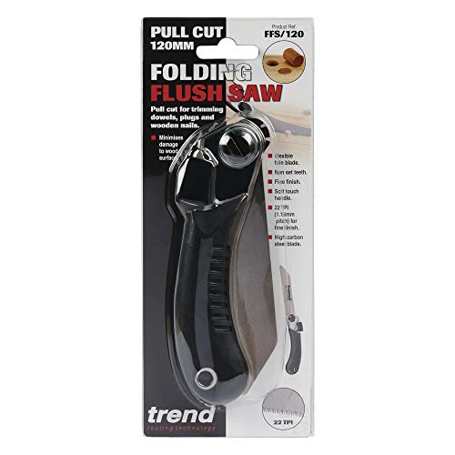 Trend Klappbare Bündigsäge, 120mm Kohlenstoffstahlklinge, bündiger Schnitt für Dübel und Verbindungen, FFS/120