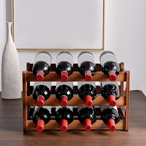 Soporte para botellas de vino 2 o 3 niveles de madera miniatura 7
