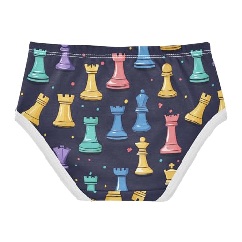 Wusikd Colorful Chess Pieces Girls' Underwear Cotton Blue Girls Briefs Soft Toddler Underwear 2T2
