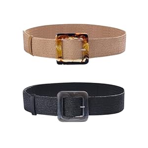 FAN&LOUIS Women’s Elastic Straw Woven Stretch Waist Belt for Dresses Jeans Pants