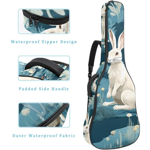 JRHEJTFZ Housse pour guitare acoustique de 1,9 cm d’épaisseur – Imperméable – Durable et élégant – Lapin floral noir, Multicolore 4., 42.9×16.9×4.7 in, Motif imprimé tendance - Les Beatles, Paul McCartney, John Lennon, RIngo Starr, George Harrison JRHEJTFZ Housse pour guitare acoustique de 1,9 cm d'épaisseur - Imperméable - Durable et élégant - Lapin floral noir, Multicolore 4., 42.9x16.9x4.7 in, Motif imprimé tendance – Image 5