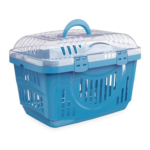 Cat Centre Transportbox Katze Open Top Katzentransportbox Katzenkorb Katzenbox Transportbehälter Blau 49 x 34 x 32 cm