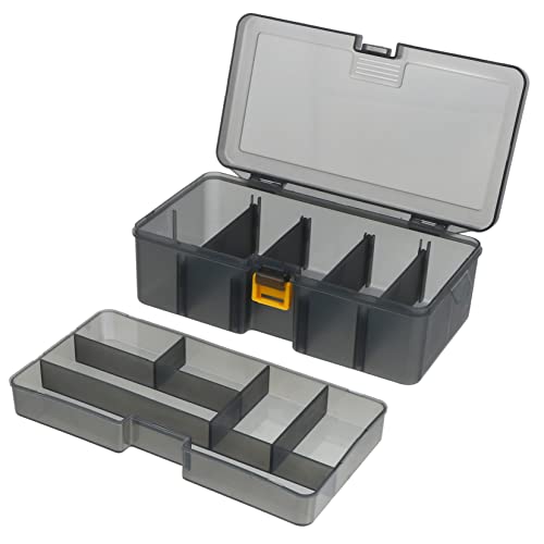 TOYANDONA 1Pc Double Layer Fishing Tackle Storage Box with Removable Compartments Versatile Fishing Organizer for Baits and Items Durable Material for Anglers