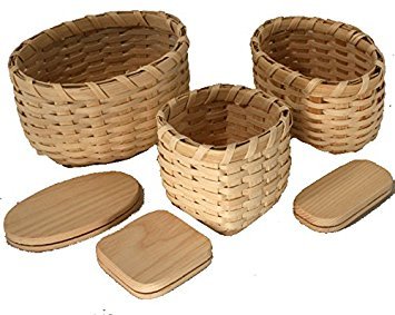 Kit de tejido de cestas VIRC Snack Trio para adultos, marrón, tamaño natural, rústico, no plegable