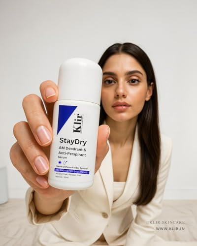 Image of Klir StayDry All Day Protection Anti-Perspirant Roll-On Deodorant | Unisex | Pack of 3 | Ocean Mist, 50ml each