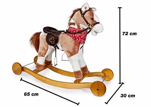 Famosa Softies 760013062 Schaukelpferd mit Rollen und Sound