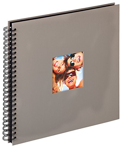 walther design Album Fotografico Grigio 30 x 30 cm Album a Spirale con Ritaglio di Copertina, Fun SA-110-X