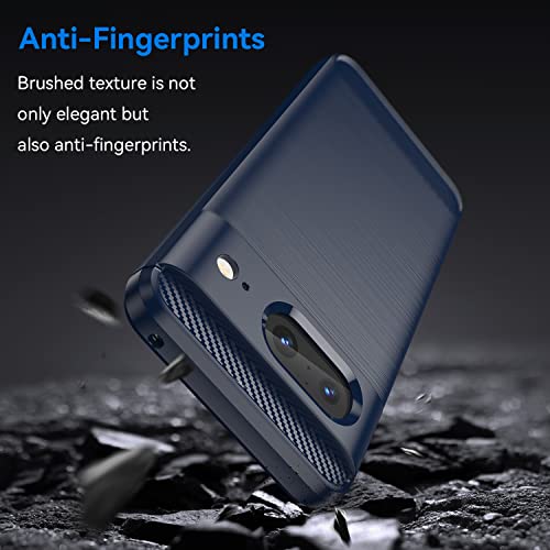 Coque Google Pixel 8 en texture fibre de carbone avec finition bleu premium - 3