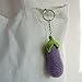 Handmade Crochet Funny Cute Eggplant Aubergine Key Ring Keychain Backpack Charm