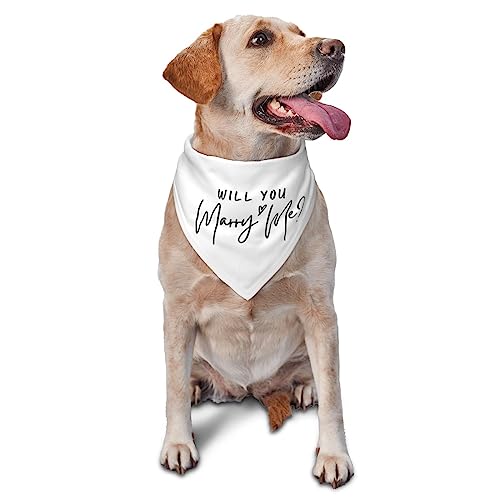 vercosee Will You Marry Me? Wedding Engagement,Announcement,Marriage Proposal Dog Bandana, Pet Accessories for Dog Lovers,Wedding Photo Props Accessories (White)