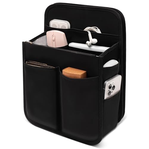 Yoillione Backpack Organizer Insert for Men and Women with Base Shaper - Lightweight Bag Organizer with High Capacity, 17 Pockets with Zipper (13'' Height, Black)