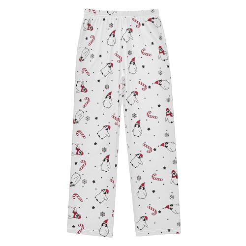 ZZKKO Penguin Christmas Hat Candy Boys Pants for Kids Jogger Pants with Pockets S-XL