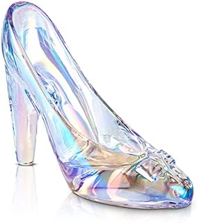 SHOWLOUE Crystal High Heels Shoes Ornament, Cinderella Shoe Decor Glass Figurine Ornaments Glass Slipper Decoration Gift for Birthday Wedding Party, Colorful Transparent