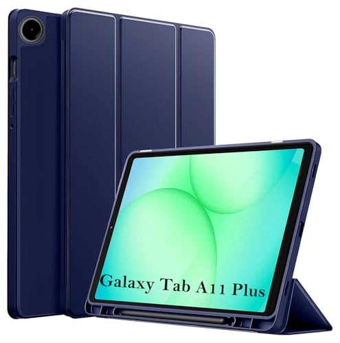 Image of ProElite Cover for Samsung Galaxy Tab A11 Plus 11 inch Case, Soft Flexible Flip Case Cover for Galaxy Tab A11 Plus 11 inch with Pen Holder [Auto Sleep Wake Feature] [Recoil Series] - Dark Blue