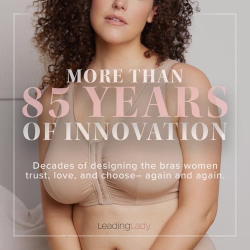 Image of Leading Lady, Brigitte Full Coverage, Underwire, Lightly Padded T-Shirt Bra, Side & Back Smoothing, Adjustable Straps,36A-54G