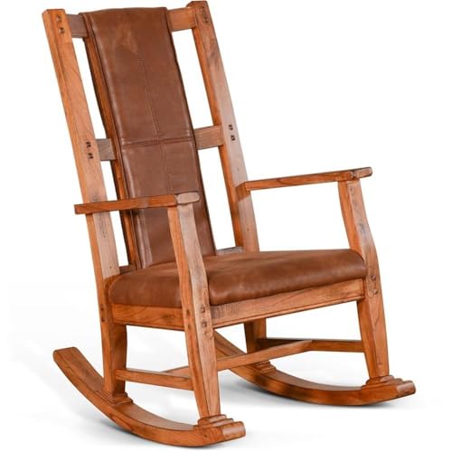 Pemberly Row Mahogany Rocking Chair with Cushioned...