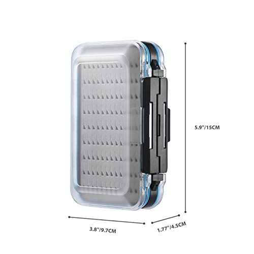 Image of Magreel Waterproof Fly Fishing Box, Two Sided Lightweight Flies Lure Case, Easy Grip Transparent Fishing Box-Multiple Sizes