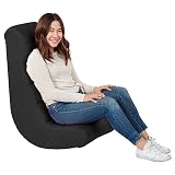 Factory Direct Partners 10489-BK Soft Ergonomic Horizontal Soft Video Rocker - Great for Reading, Gaming, Meditating, or TV for Kids Teens and Adults - Black