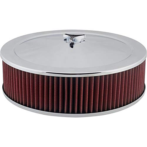 Chrome Air Cleaner W/Washable Filter, 14 X 4 Inch #TOP2