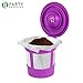 PARTY BARGAINS Reusable Coffee Filter Cups 4-Pack for 2.0 Brewers – Universal Fit Refillable Single-Serve Filters with Stainless Steel Mesh and BPA-Free Plastic – Eco-Friendly Coffee Pods, Purple