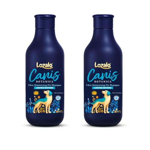 Image of Lozalo Canis Botanica Pet Shampoo 1500ml (750 ml+750 ml Free) Cat & Dog Shampoo with Hyaluronic Acid & Reetha Extract, PH Balanced & Paraben Free Shampoo for All Breed
