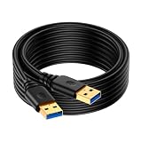 USB to USB Cable, 6FT USB A To USB A Cable USB 3.0 Male to Male cable Double Sided USBCord Type A Data Transfer for External Hard Drives Enclosures,Laptop Cooler,DVD Player,PC,Printer,Speaker,USBHub