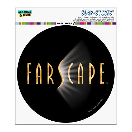 Farscape TV Show Logo on Black Automotive Car Window Locker Circle Bumper Sticker