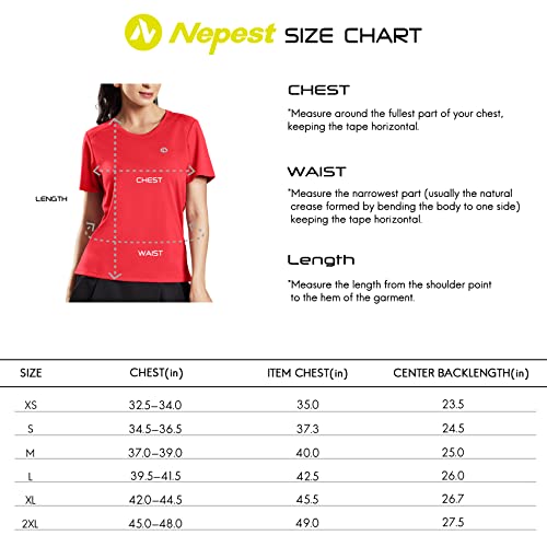 Nepest Women's Quick Dry Running T-Shirts Short Sleeve Athletic Workout Gym Tops Breathable Lightweight Tee Red Xxl #TOP6