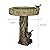 SKYFIRE 24.4” H Fibre Reinforced Concrete Outdoor Garden Bird Bath with Birds, Woodland Tree Trunk Decoration Yard Statue?Pedestal Birdbaths for Outdoors, Garden, Patio, Lawn, Backyard