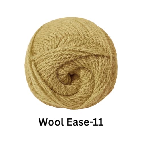Image of VCR Khaki Wool Ease Yarn, 100 Grams Hank, 260 Meters Length, 100% Wool Ball for Crochet and Knitting, Suitable for Mufflers, Scarves & cowls Pack of 1
