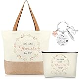 Matériaux de qualité: le cabas pour infirmière est fabriqué à partir d'un patchwork de toile et de jute, idéal pour ranger les essentiels du quotidien. La pochette d'infirmière est fabriquée en toile de haute qualité pour une durabilité accrue. Le porte-clés est en acier inoxydable de haute qualité avec une gravure claire et détaillée, ce qui en fait un cadeau idéal pour les étudiants en médecine et les infirmières