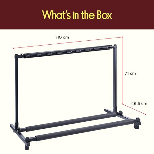 PYLE 9-Space Foldable Guitar Rack, Universal Portable & Collapsible Stand, Multi-Instrument Holder for Acoustic, Electric & Bass, Easy Storage, Secure Support by Pyle - Image 7