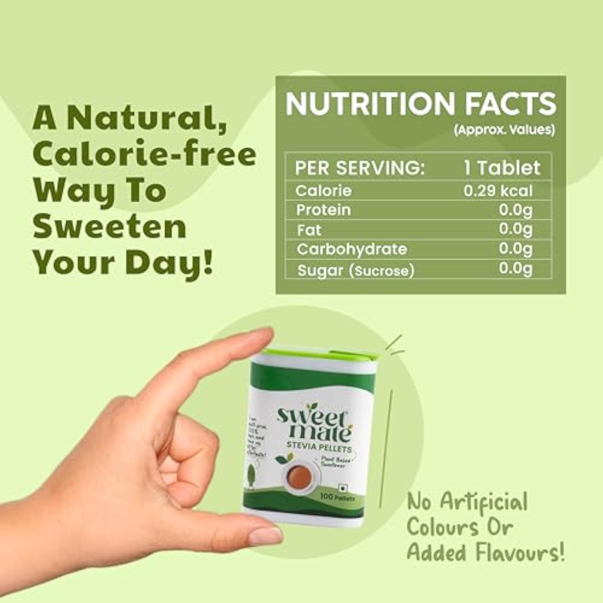 Stevia Tablets, Natural Sweetener (100 Tabs)