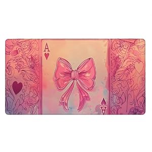 Gaming Mauspad XXL, Mousepad 800x400mm, (Pink Poker) Mauspads groß Vernähte Kanten WassXerdicht Anti-Rutsch, rutschfeste Gummibasis, Verbessert Präzision und Geschwindigkei, PC Laptop Arbeiten xR4-167