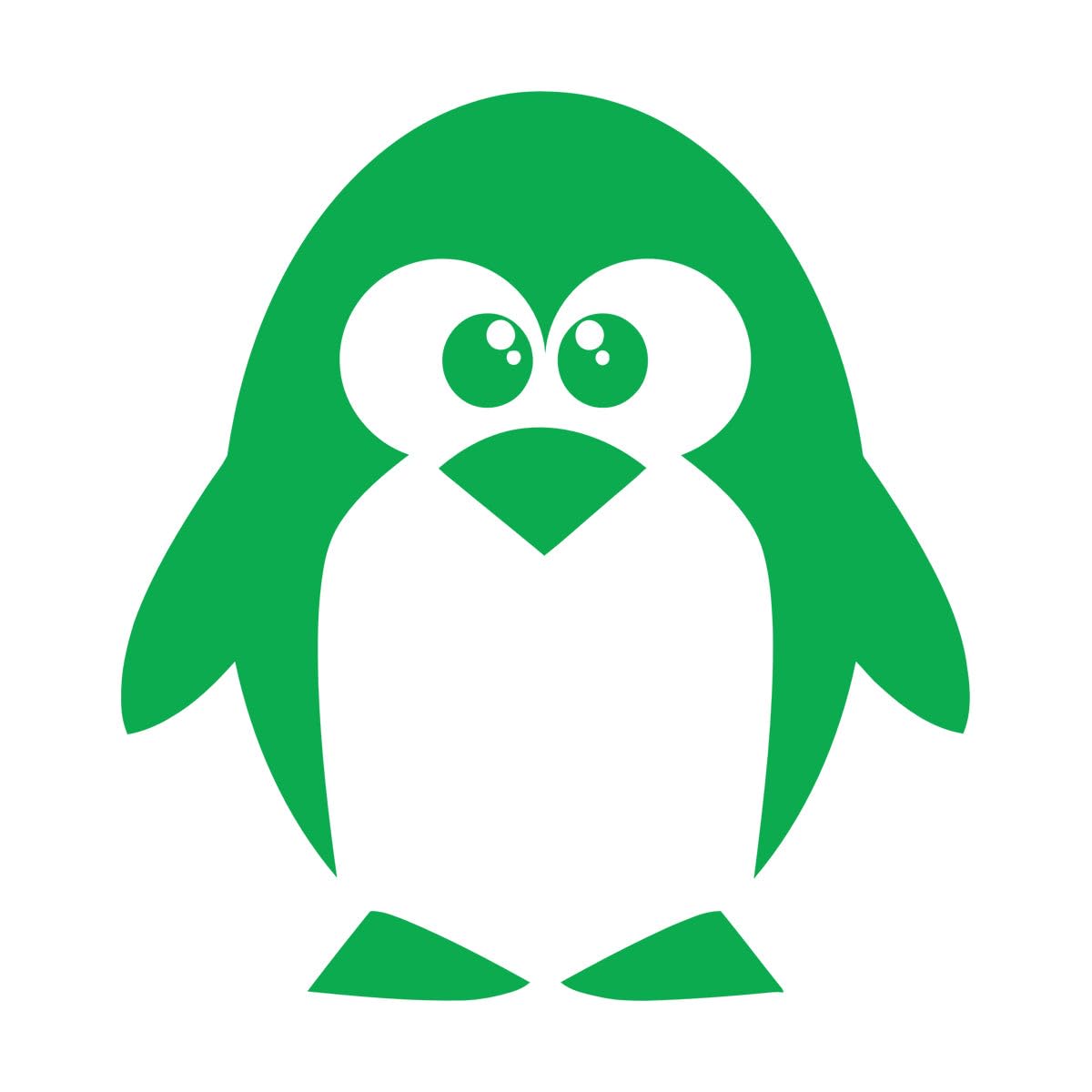 Engraving Decals Penguin North Pole Funny Animal 32x49.4cm Art Decoration Small Green