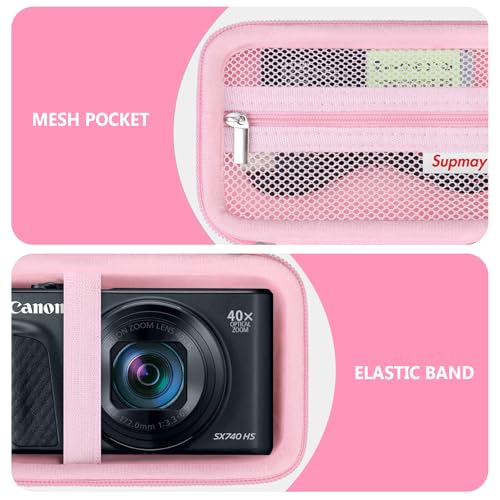 Maleta rígida para cámara Canon PowerShot con bolsa rosa miniatura 6