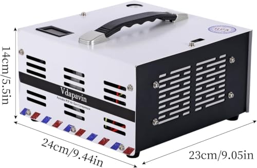 Image of 2026 ENW Portable PCP air compressor, 4500 PSI / 30 MPa, oil-free and water-free, dual power 12V DC / 110V AC, built-in filter and cooling fan, high-pressure air gun air pump, paintball tanks