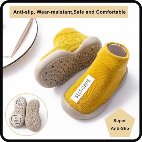 Tiny Explorings Sock Shoes,Baby Walking Shoes,Toddler Non-Slip Breathable Warm Elastic Shoes for Baby Boy Girl 6-24 Months (6-12 Months Infant,Brown)3