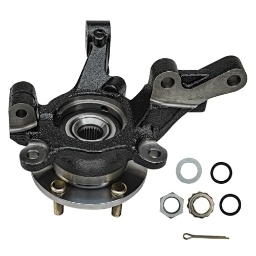 Image of Detroit Axle - Front Left Steering Knuckle and Wheel Hub Bearing CV Axle Shaft Assembly Replacement for 2007-2011 Dodge Caliber - 2pc Set