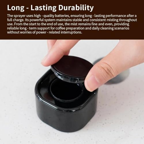 Image of watchget 20ml Coffee Bean Atomizer Rdt Sprayer for Reducing Coffee Power Static with Magnetic base, Portable Electric Nano-Atomizer Rechargeable Espresso Sprayer with Orange Silicone Case, Black