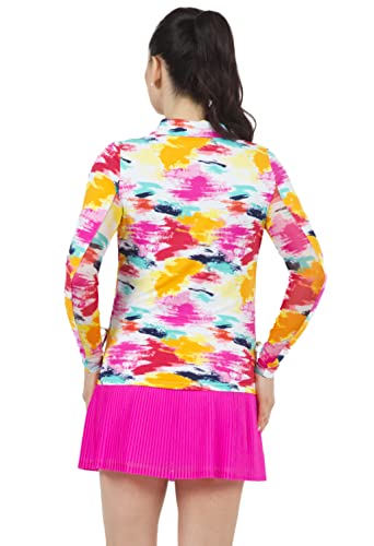 Ibkul Womens 1/4-Zip Polo Top, Xs, Green #TOP2