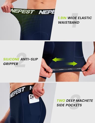Image of Nepest Cycling Underwear for Men Bike Shorts 4D Padded Anti-Slip Leg Grips