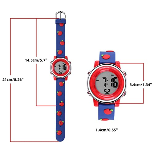 Girls Watch – Pretty and Cute Kids Cartoon Digital Wristwatch with Teaching Display Time Teacher3