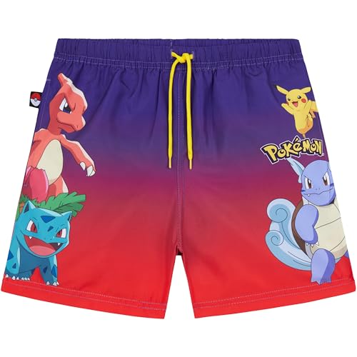 Get Trend Pokemon Maillot de Bain Garcon 5-14 Ans, Bermuda Short de Bain Ceinture Elastique Doublure Intérieure, UPF 50+, Ete Idee Cadeau (9-10 Ans, Multi...