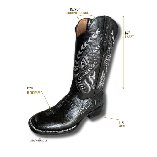 Image of Men's Alex Western Cowboy Boots Square Toe Pull On