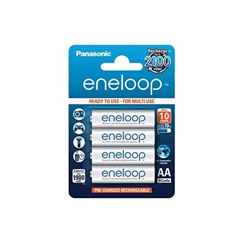 Panasonic Eneloop Batterie Stilo AA Ricaricabili, 1900mAh, 4 pezzi, Argento FBA_BK-3MCCE/4BE